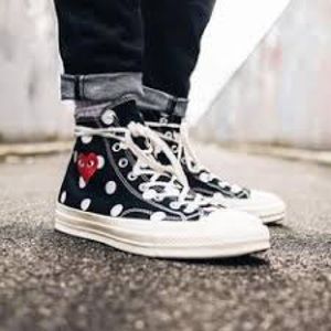 Comme des Garcons Play x Converse Polka Dot High-Top Sneakers |Mens 6 | Womens 8